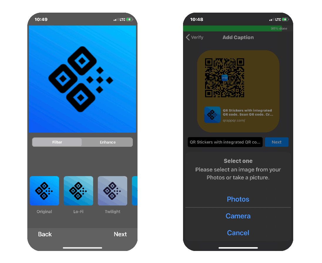 Search page helps you to quickly find a saved qr code.