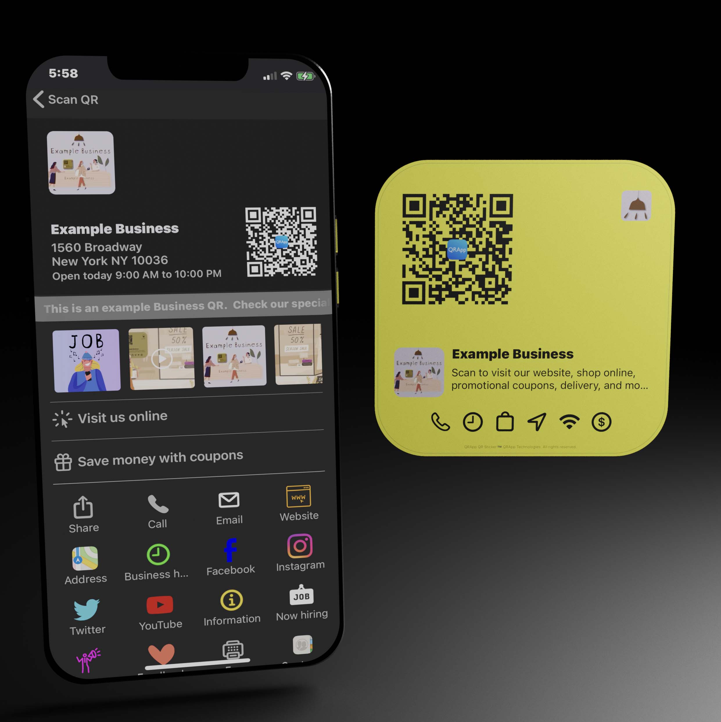 Experience the QR code Reader by scanning the QR code present in the QR Sticker. 